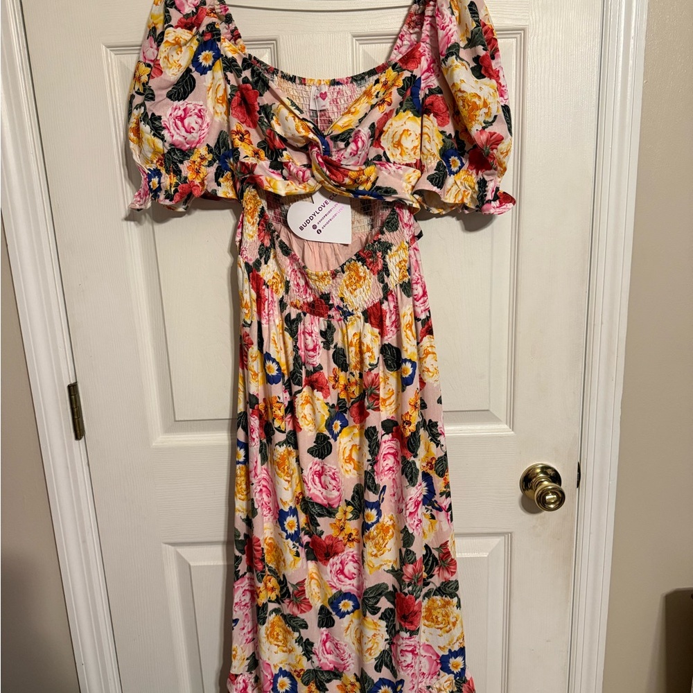Buddy Love Floral Dress - Pink, Yellow, Blue